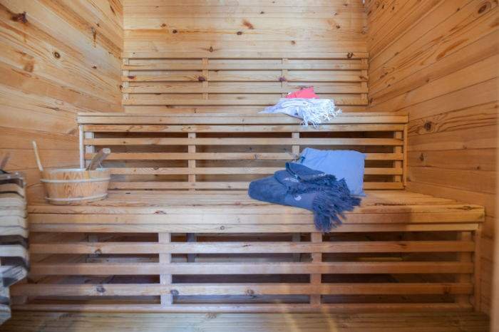 Sauna intérieur de l'Aubergerie